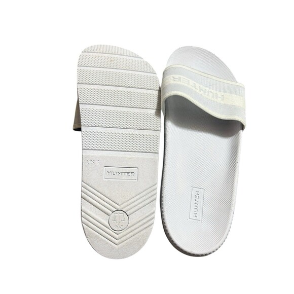 Hunter Brand Slip On White Slides Size 8 Womens Slip On Beach Ope Toe Sandals - Picture 5 of 6